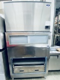 Manitowoc 1800 pound remote commercial Ice Machine  with 1300 pound stainless steel bin . The unit h