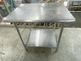 36 inch all stainless steel work table with stainless steel legs and under shelf