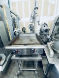 24 x 30 stainless steel equipment stand with accessory pole mounted on Casters