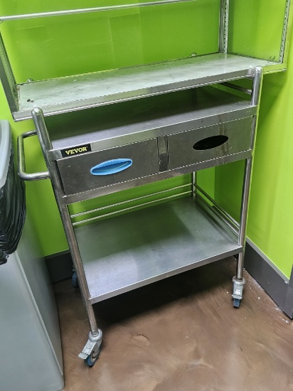 Vevor Two Tier Rolling Utility Cart with Drawers