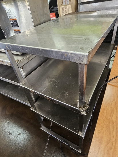 36" Three Tier S/S Table with Double Undershelf