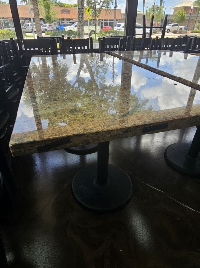 30" x 63" Six Top Marble and Metal Tables (tops unattached)