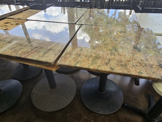 24" x 24" Two Top Marble and Metal Tables (tops unattached)