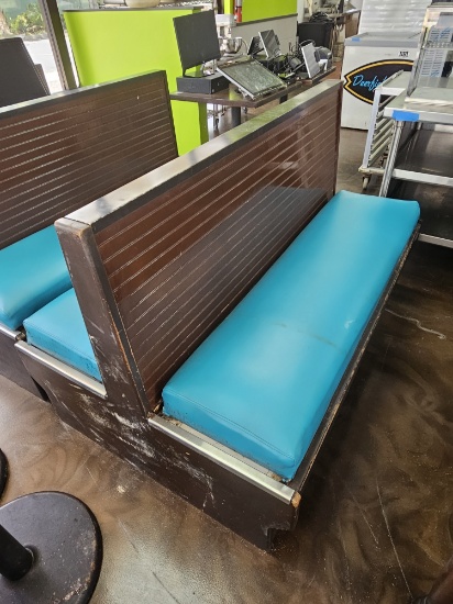 63" Leather Cushioned Double Booths