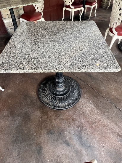 Marble Table Top with heavy metal base - 34 x 34 in