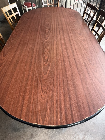 Large Wooden oval table - 96 in x 44 in