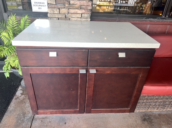 Wooden Side Stand with drawers and doors - 27 x 42 in