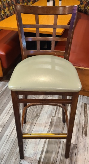Wooden Barstool with Cushion
