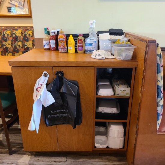 Wooden Waitress Service Station - 38 x 25 x 36 in H