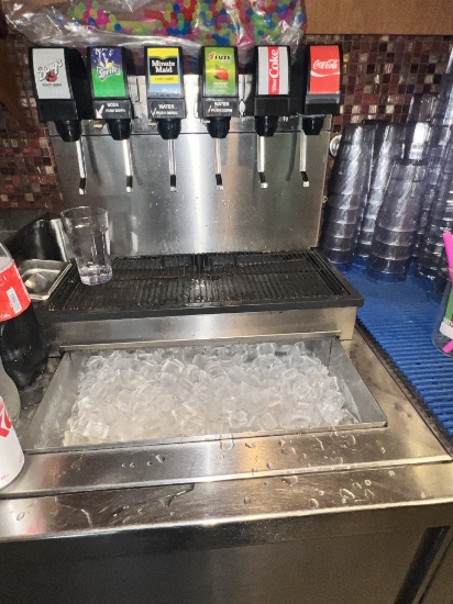 6 head Coke Dispenser with ice bin