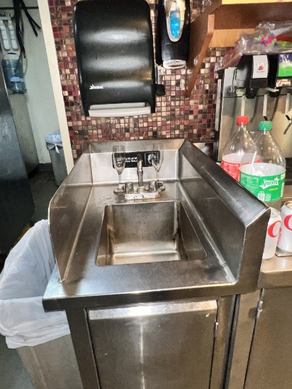 One Compartment stainless sink with soap dispenser