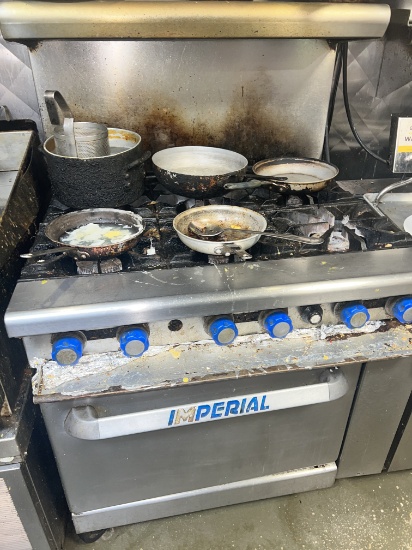 Imperial Gas 6 Burner Stove and Oven with backsplash