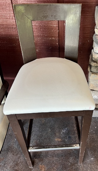 Leather Cushioned Wood Armless Chairs