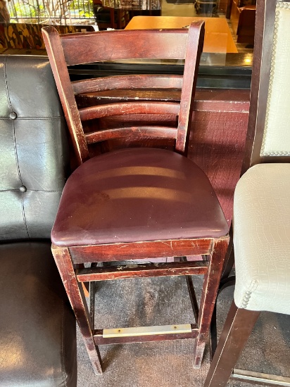 Cushioned Ladder Back Wood Armless Barstools