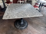 Marble Table Top with heavy metal base - 46 x 29 in