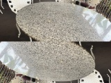 Round Marble Table Top with heavy metal base - 47 In Round