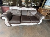 Upholstered Sofa in Cowhide and leather - 90 in