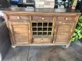 Wooden Side Stand with drawers and doors - 18 x 63 in