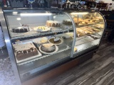 European Curved Glass Deli Case Refrigerated - 72 in