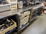 Stainless Coffee station with 2 lower shelves and dish rack Shelving - 88 in l x 29 in with Stainles