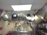 Large S/S Pot Rack with (7) Stock Pots
