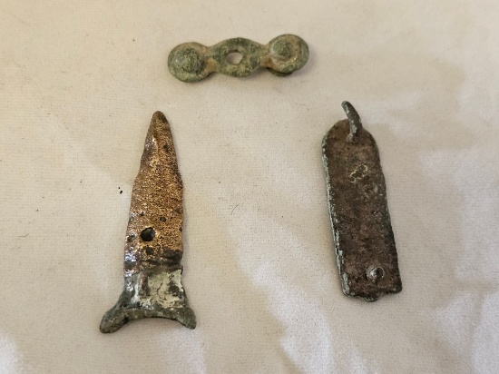 1 B.C.-2 A.D. Bronze Celtic Strap Ends & Belt Décor