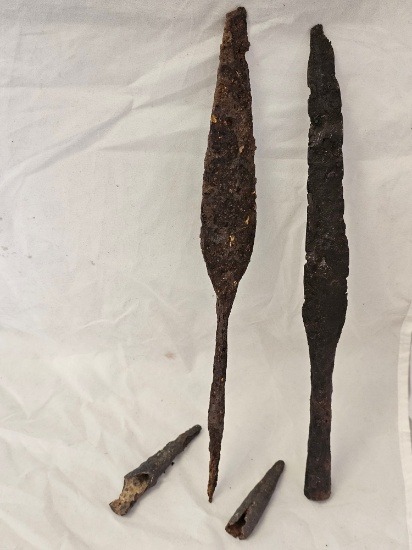 100 B.C. Helvetii - Iron Spear Heads with Spear Butts