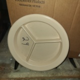 9 in 3 Compartment Deep Dish Plate - Tan