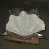 Seashell serving dish, white resin