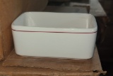 Sugar Packet Holder, large white with burgundy trim
