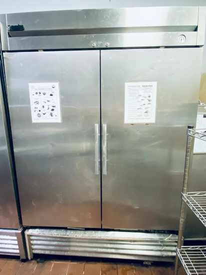 True model T-49F stainless steel freezer on casters complete with five epoxy coated adjustable shelv
