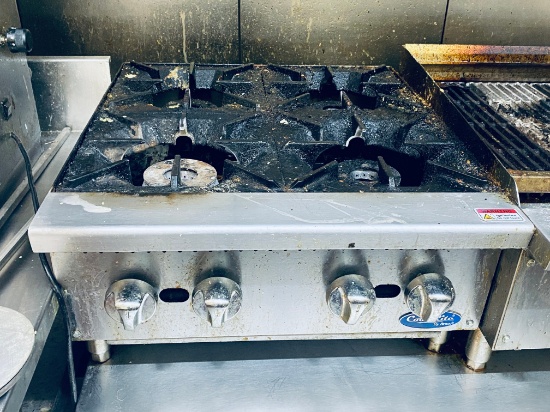Four burner countertop range