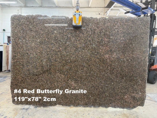 3 SLABS Red Butterfly Granite 119