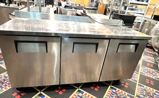 True, 3 Door Work Top Cooler with S/S Work Top, # TWT-72-HC