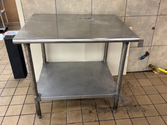 36 x 30 stainless steel worktable with stainless steel legs and under shelf