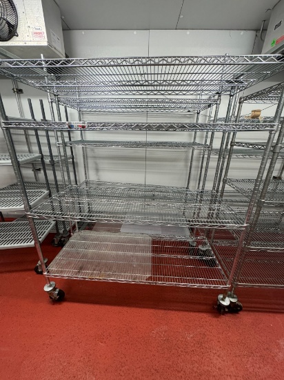 (2) 60 inch and (2) 48inch rolling metro shelves