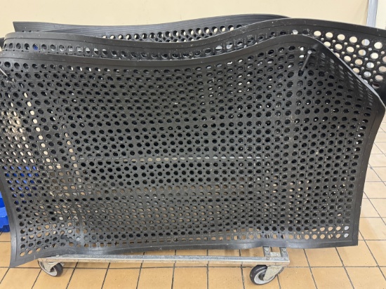 Rolling mat rack and dryer with 4 x 8 mats