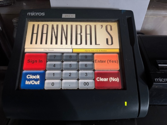 Micros POS Cash Register System consisting of (3) Touch Screen Ordering and cashier stations, (4) Th