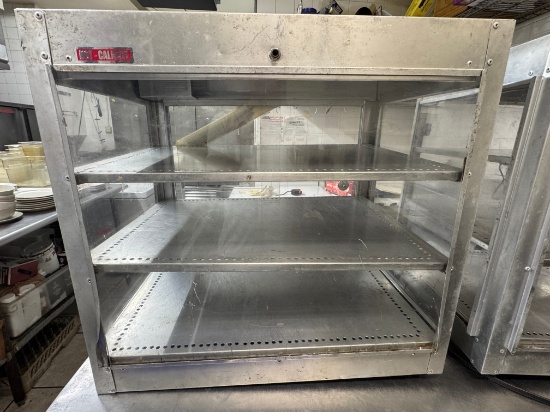 26 inch two slide door countertop three shelf food warmer