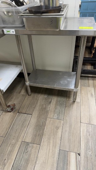 Stainless steel table with stainless steel under