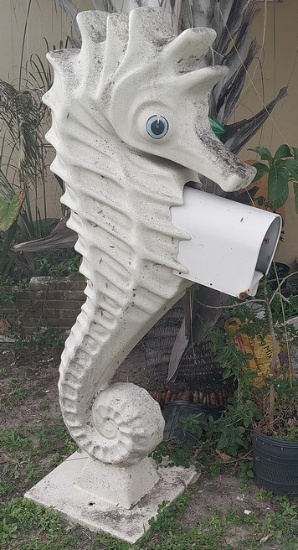 Seahorse Mailbox -66 in High, needs TLC