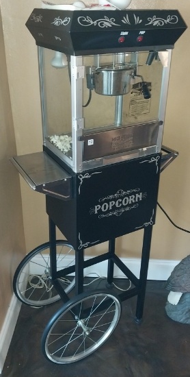 Popcorn Machine on wheels with Vintage Styling