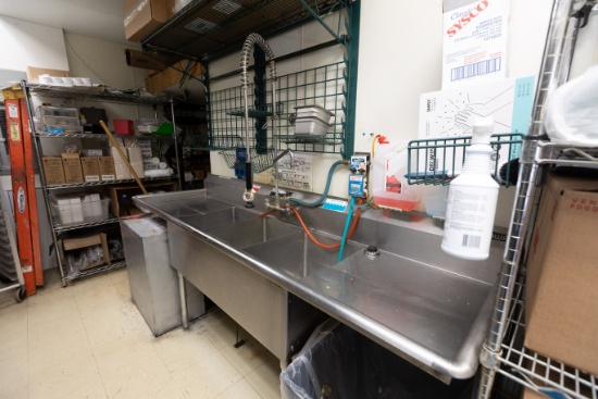 Three Compartment Sink with Spritzer