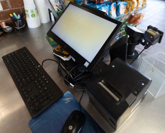 HP POS System - Includes Touchscreen monitor, printer, scanner, cash register, CC terminal and print