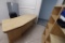 Office suite - desk, file cabinet and shelving unit - small chip on desk and chair as is