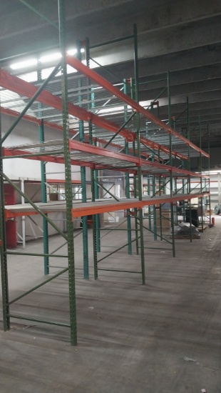 Pallet Racking - Per section with Grates - 16 ft x 42 in with 8 ft beams