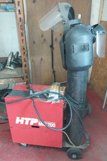 HTP MIG 200 Welder cart and helmets