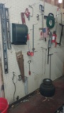 levels,plumbing snakes and more - peg board lot - no tires