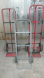 Hand Truck with solid rubber tires - one without and smaller one
