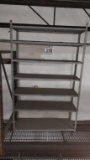Grey metal shelf unit - various